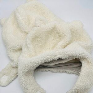 Carter's Cream Fleece Bear Ear Hat for TWINS